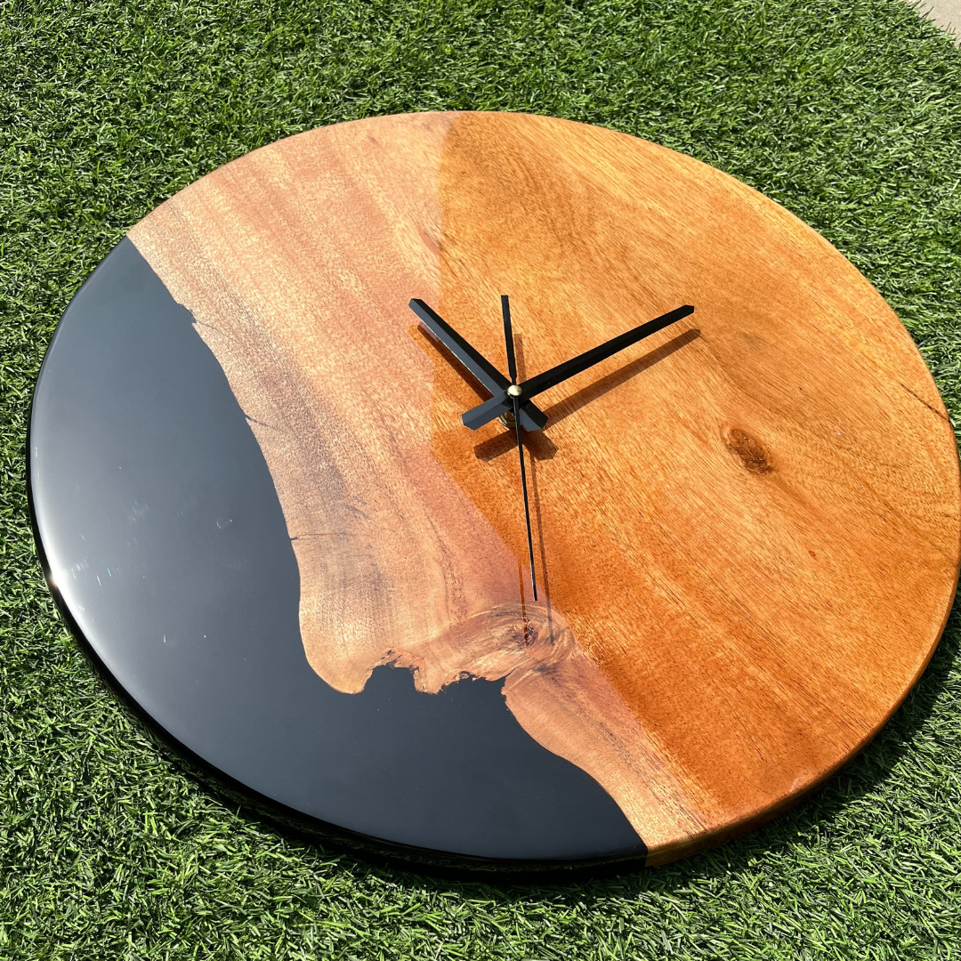 Black Epoxy Resin Wall Clock