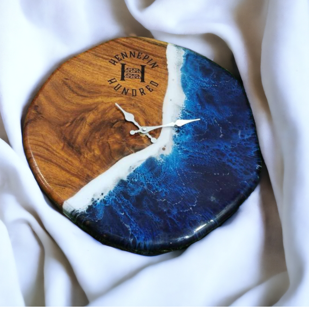 Epoxy Beach Theme Wall Clock