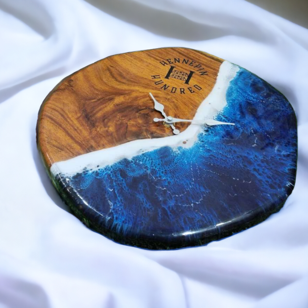 Epoxy Beach Theme Wall Clock