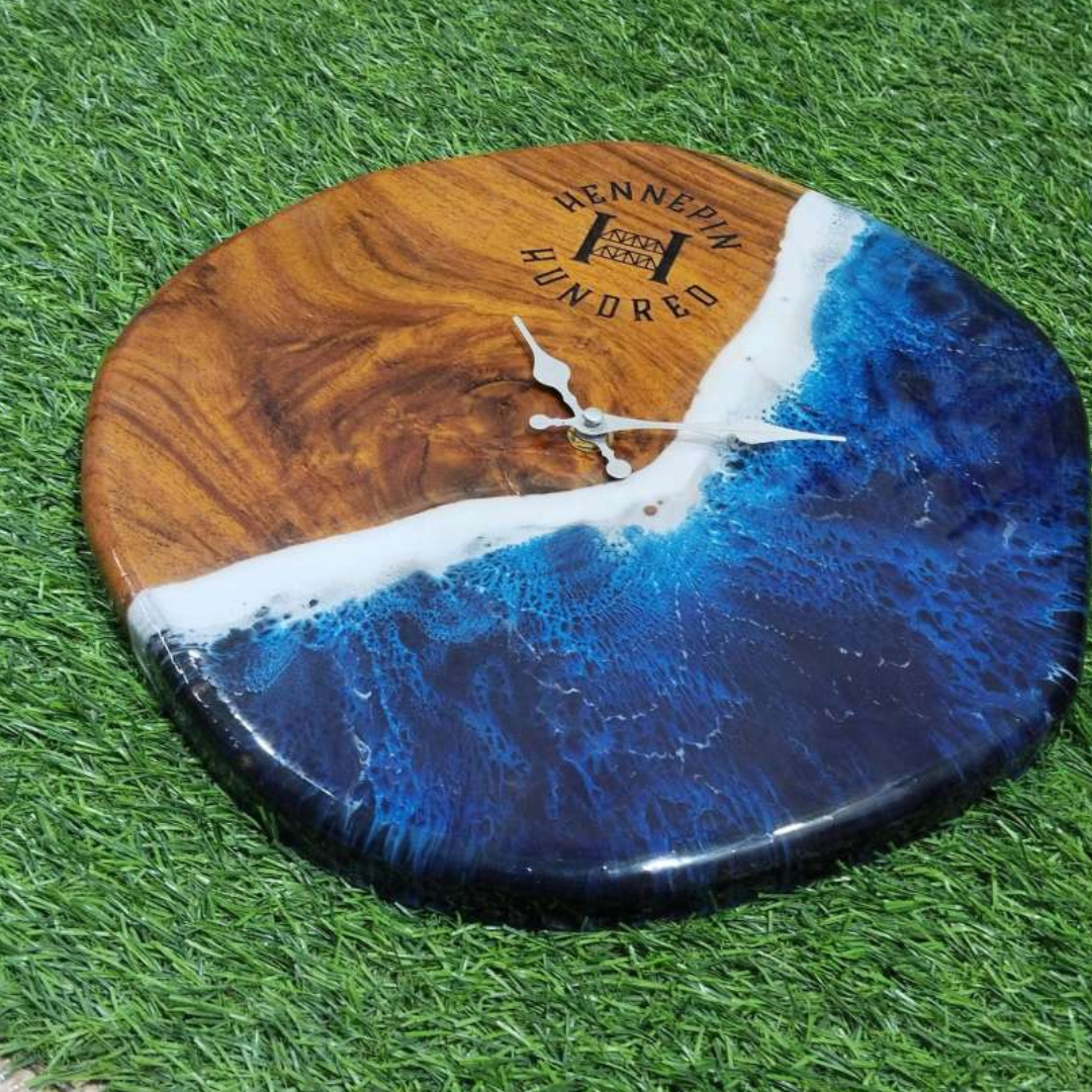 Epoxy Beach Theme Wall Clock