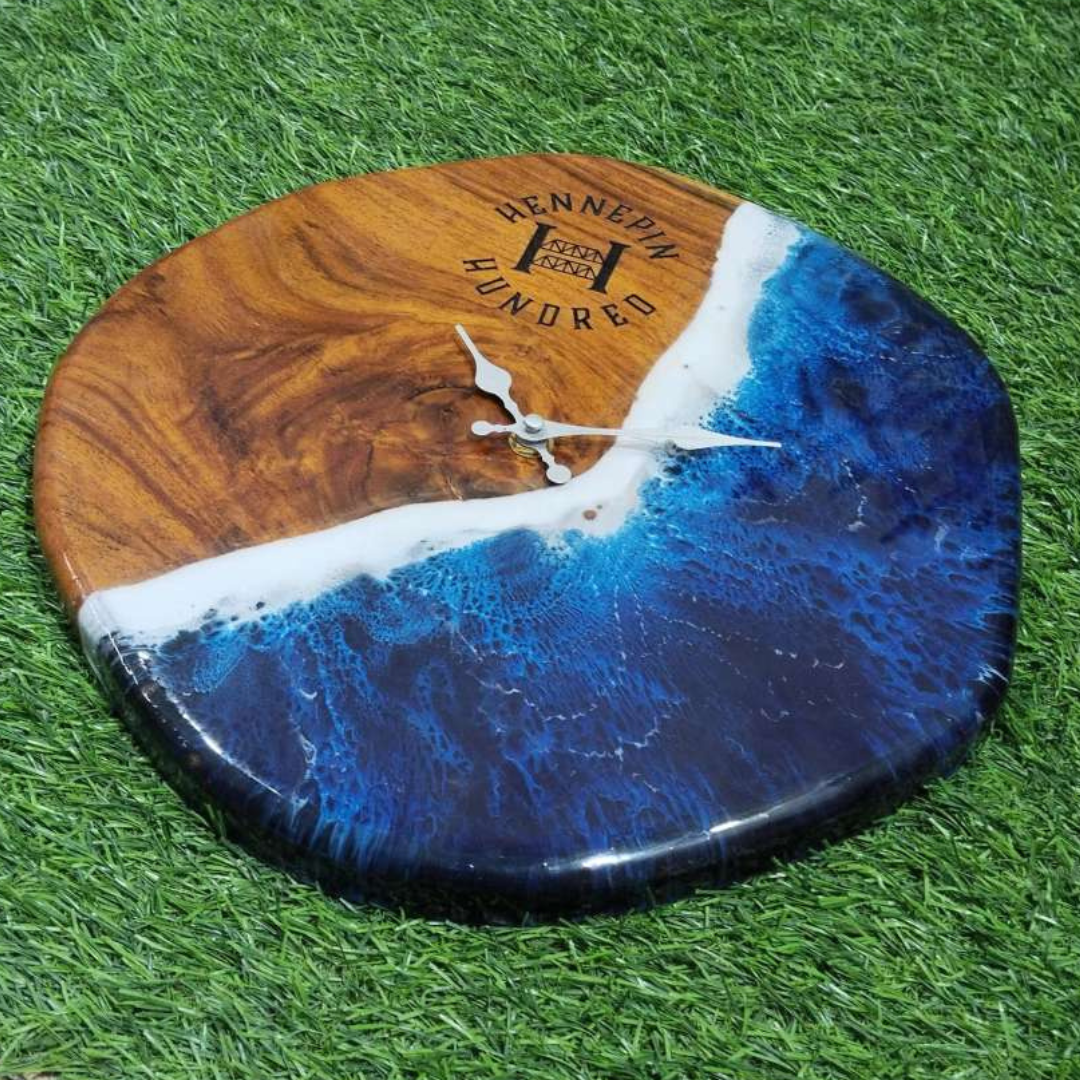 Epoxy Beach Theme Wall Clock