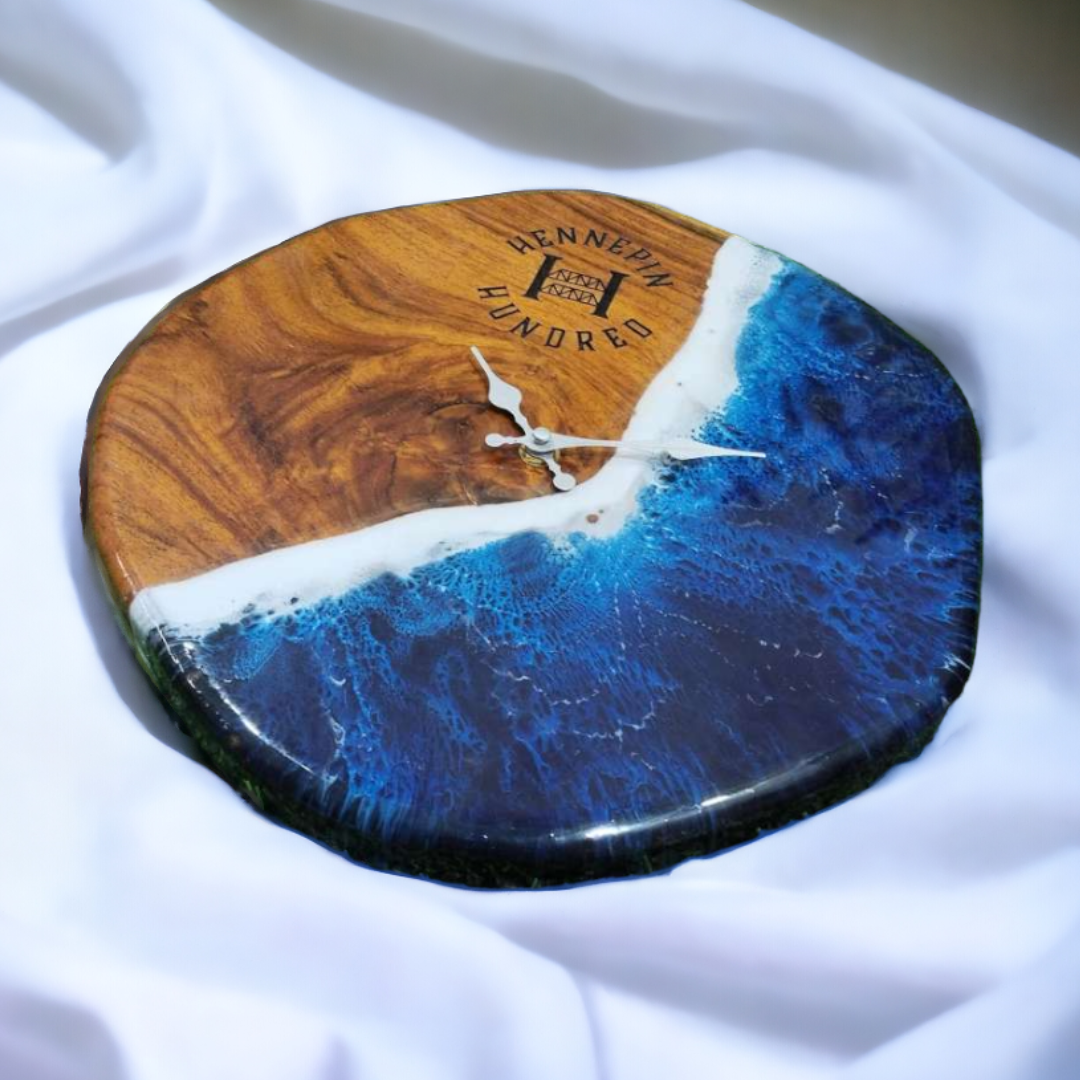 Epoxy Beach Theme Wall Clock