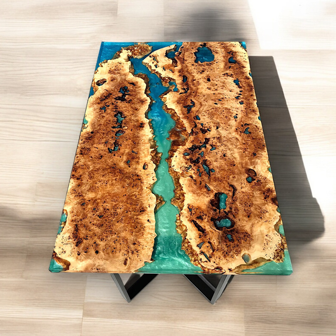Epoxy Blue Resin Dining Table