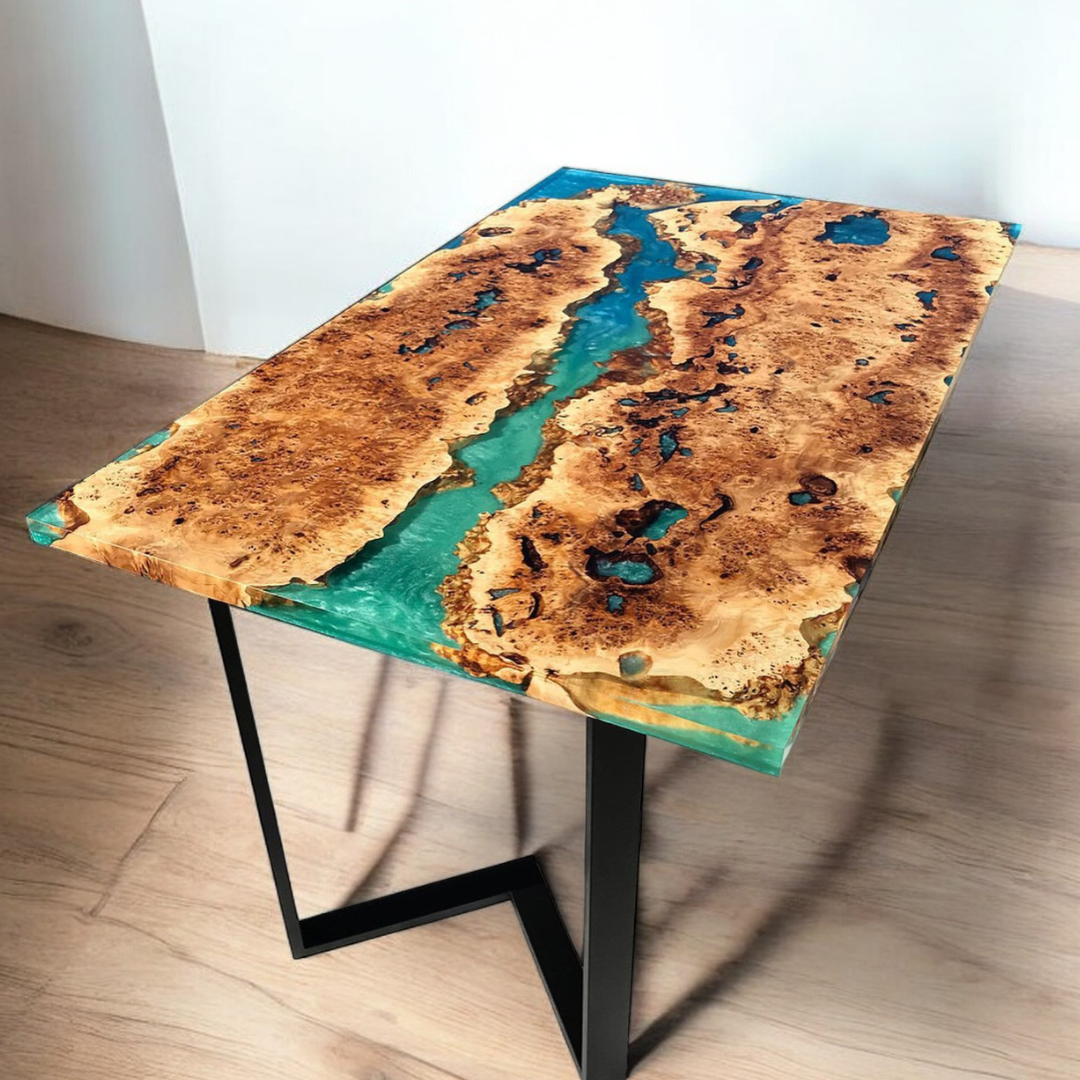 Epoxy Blue Resin Dining Table