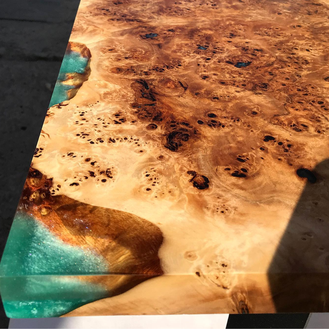 Epoxy Blue Resin Dining Table