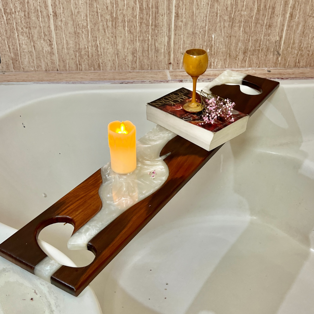 Epoxy and Wood Bath Caddy