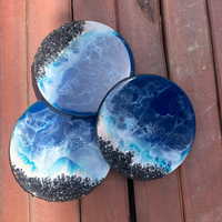 Beach Theme Epoxy Resin Coaster thumbnail