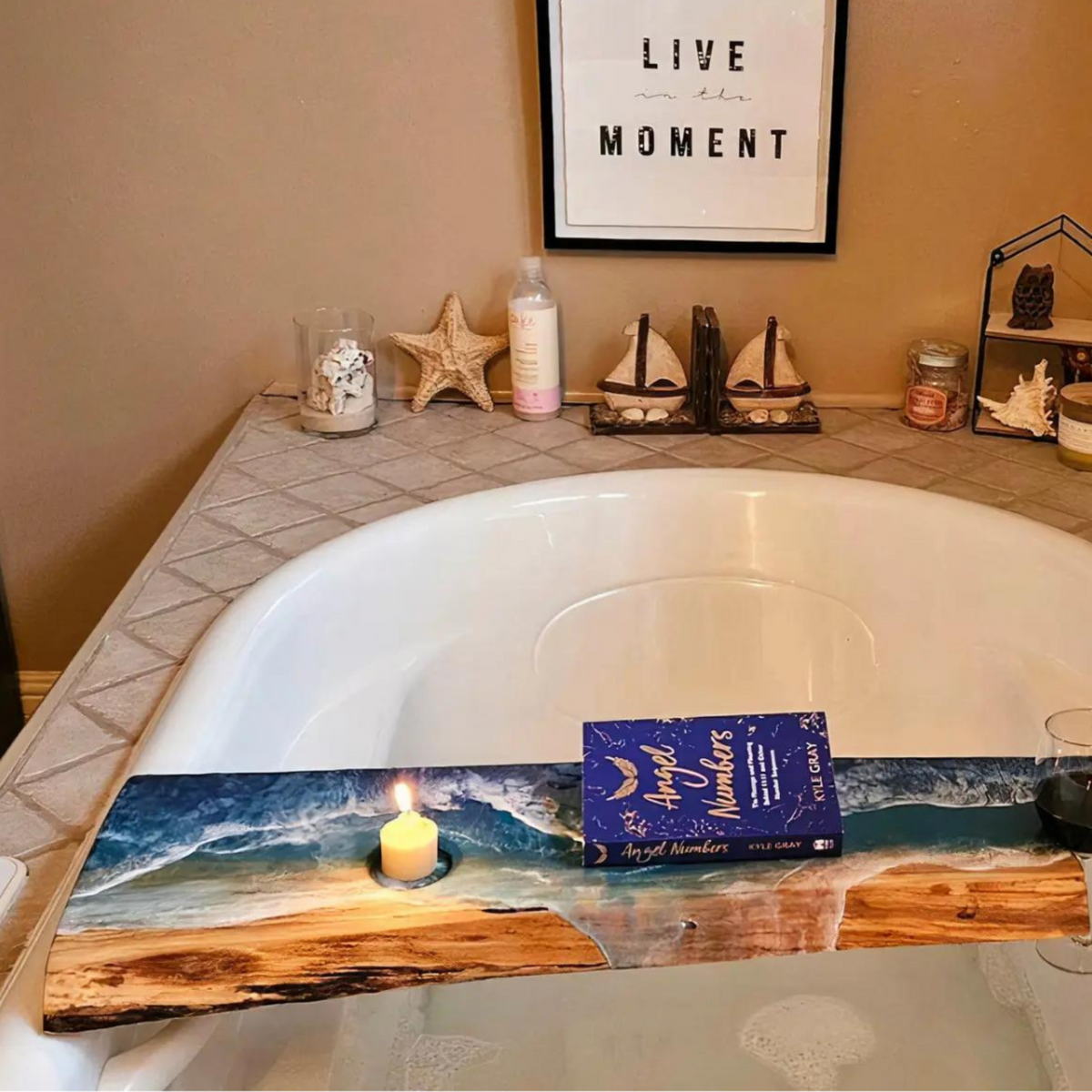 Handmade Resin Bath Tub Tray