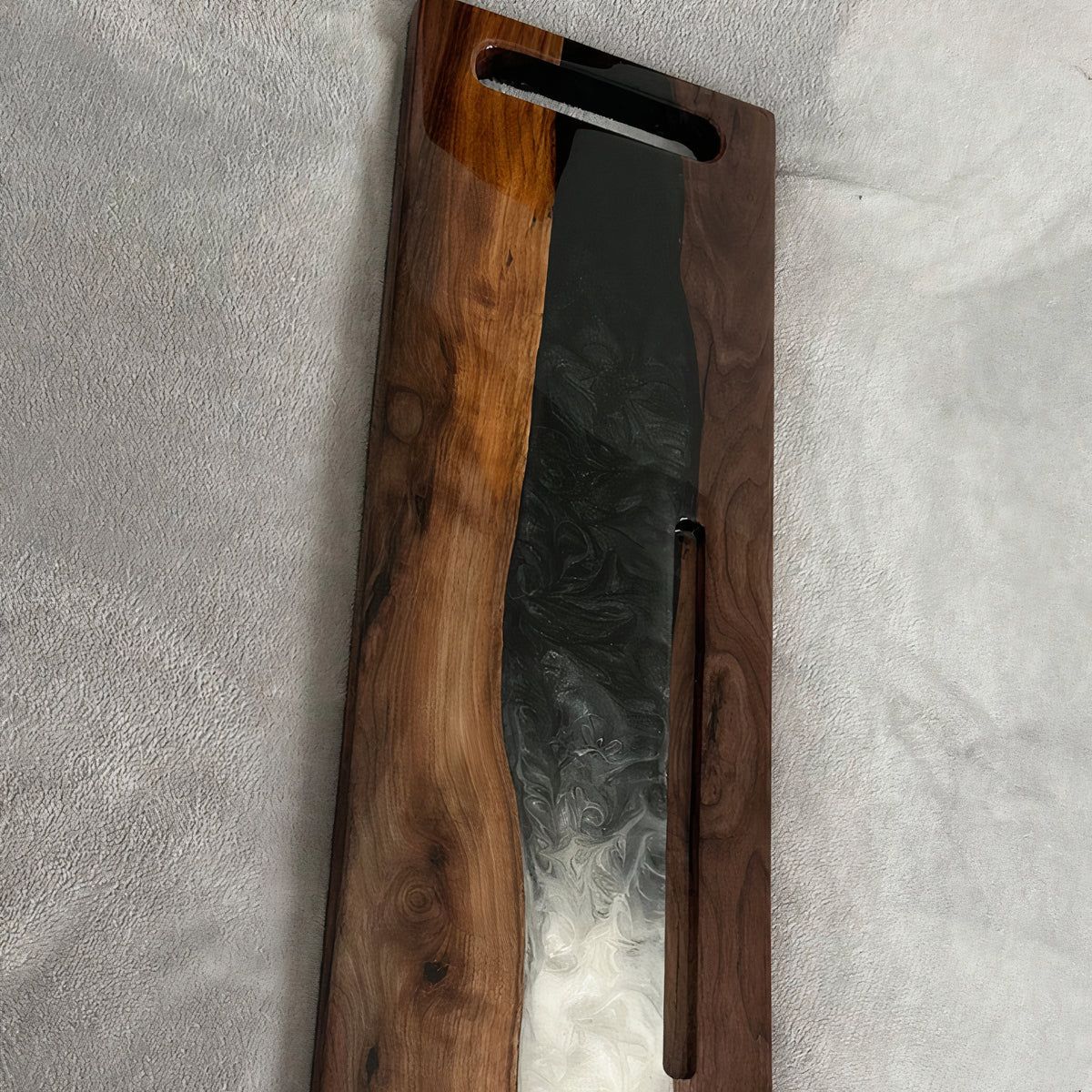 Live Edge Walnut Epoxy Resin Tub Caddy