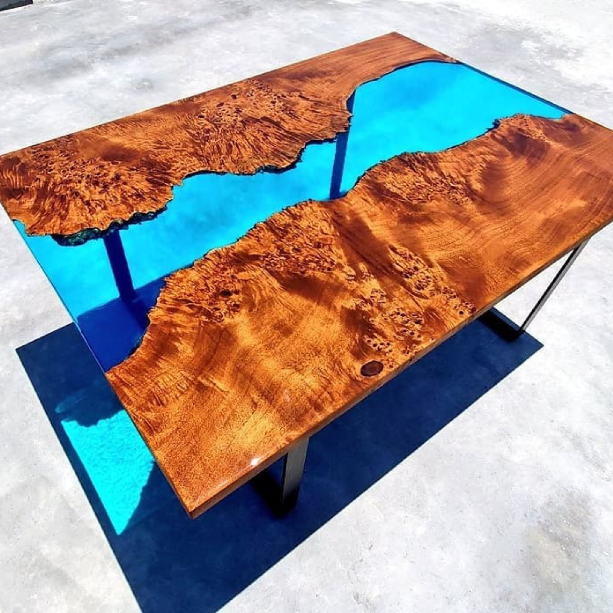 Blue Resin River Table