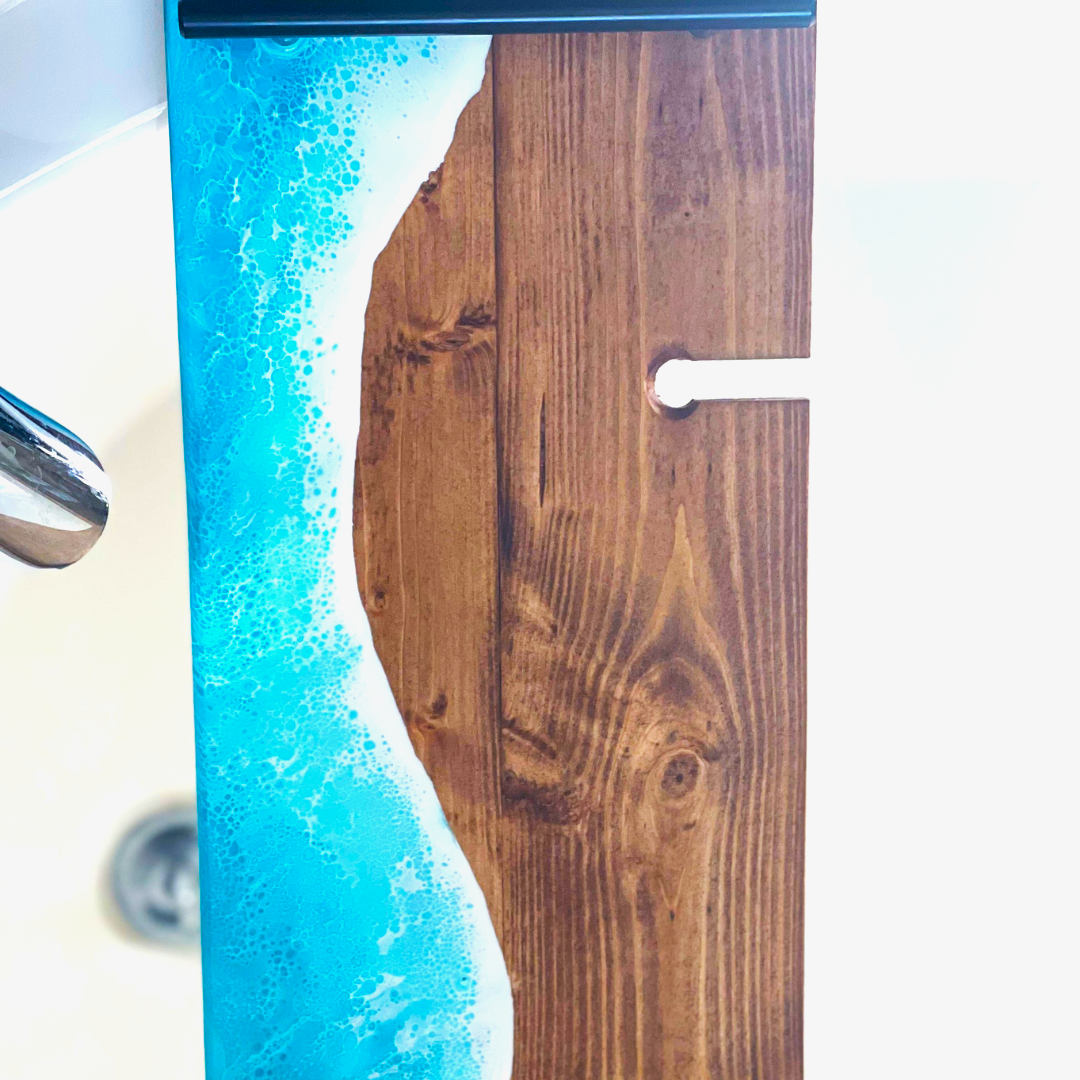 Ocean Waves Epoxy Bathtub Tray