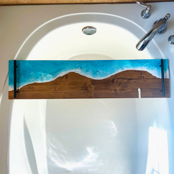 Ocean Waves Epoxy Bathtub Tray