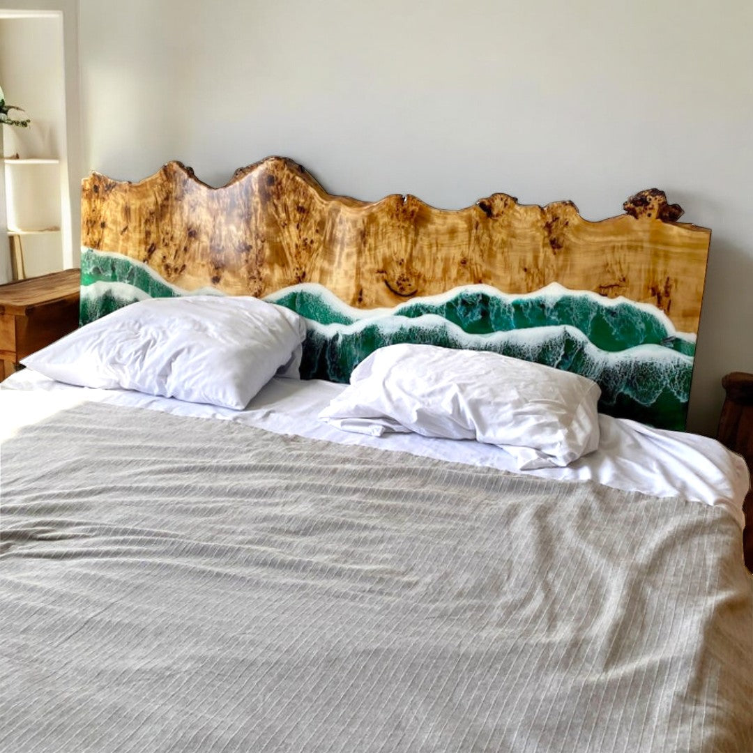 Epoxy Ocean bed headboard
