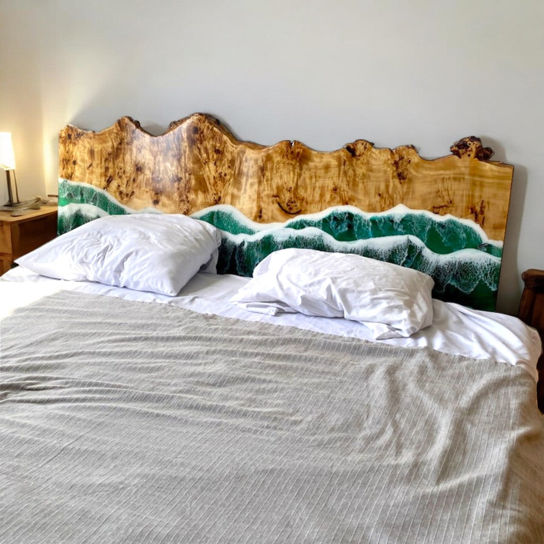 Epoxy Ocean bed headboard