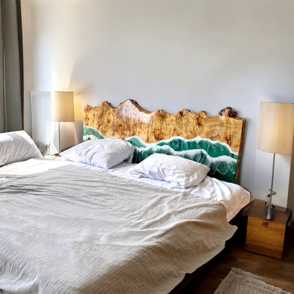 Epoxy Ocean bed headboard