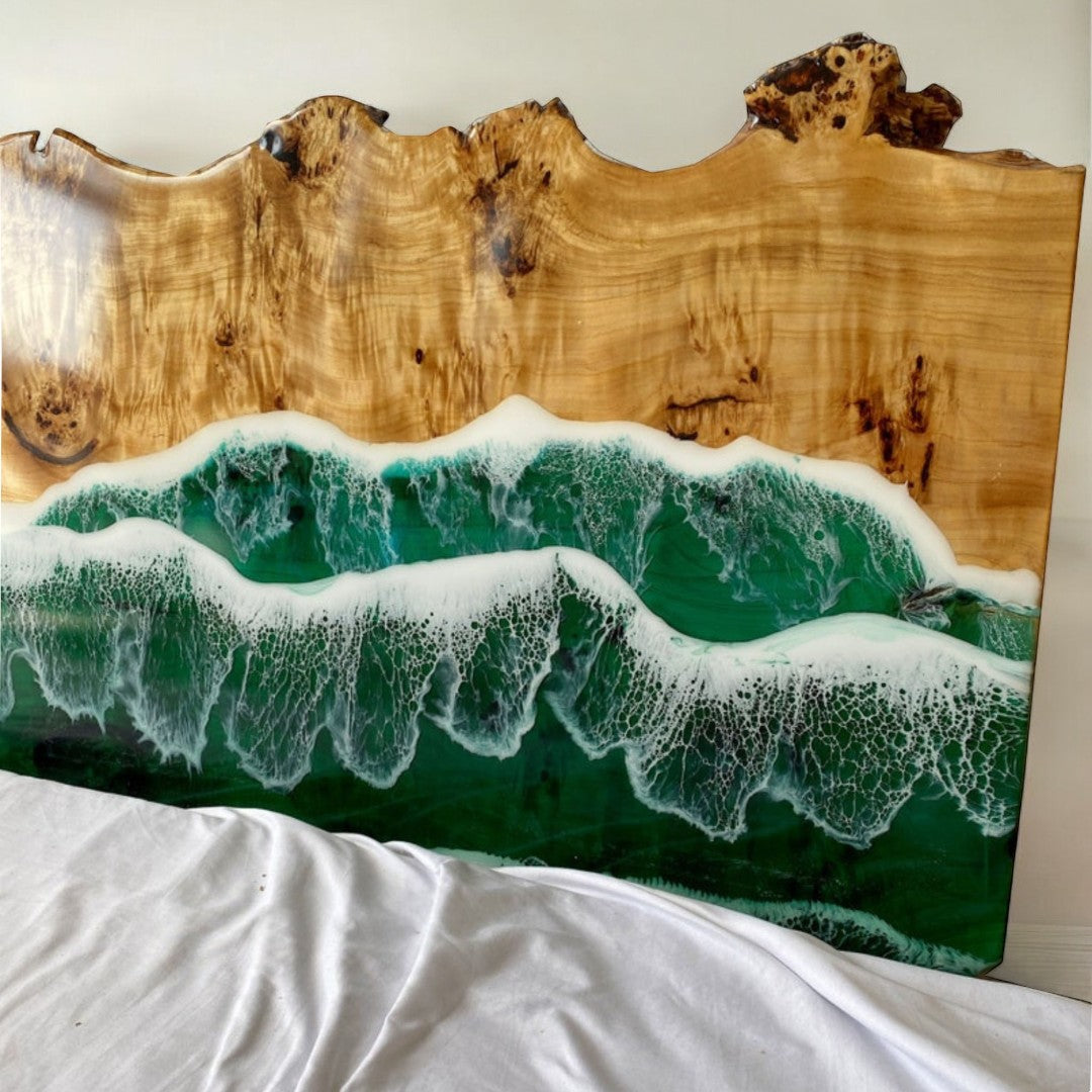 Epoxy Ocean bed headboard