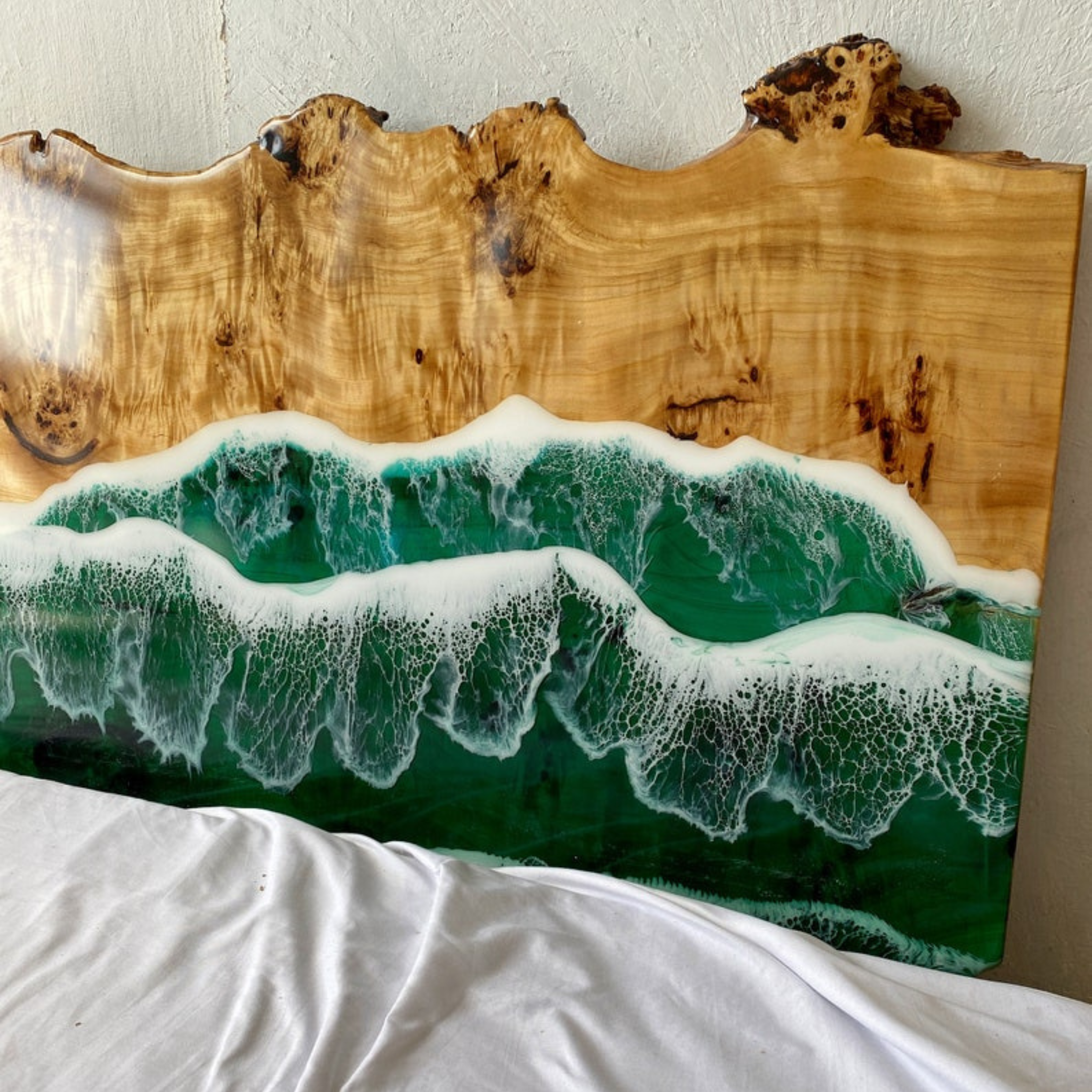 Epoxy Ocean bed headboard