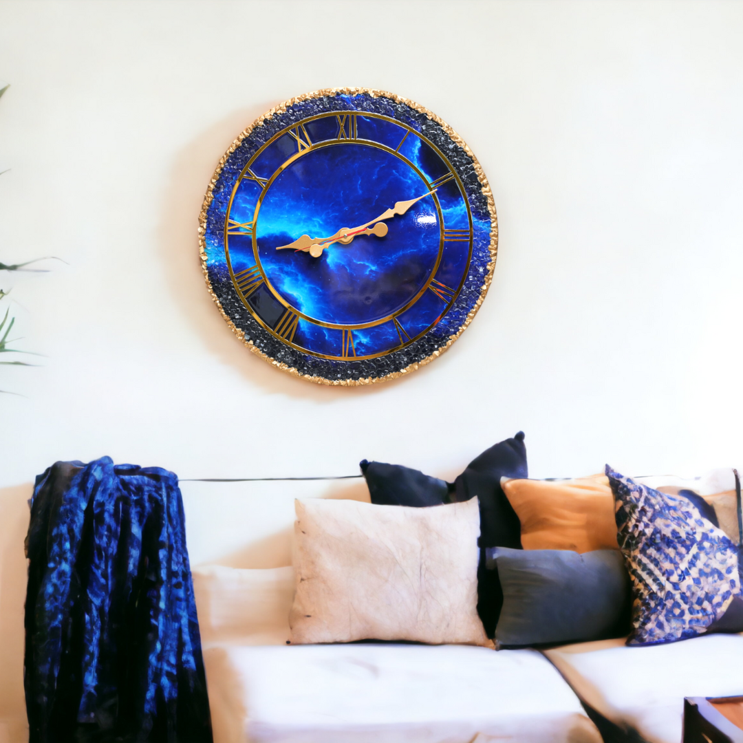 Epoxy Geode Art Wall Clock