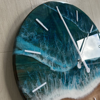 Epoxy Beach Theme Ocean Wall Clock thumbnail