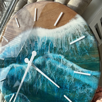 Epoxy Beach Theme Ocean Wall Clock thumbnail