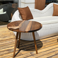 Handcrafted Live Edge Epoxy Resin Round Side Table thumbnail