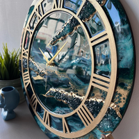 Epoxy Geode Art Wall Clock thumbnail