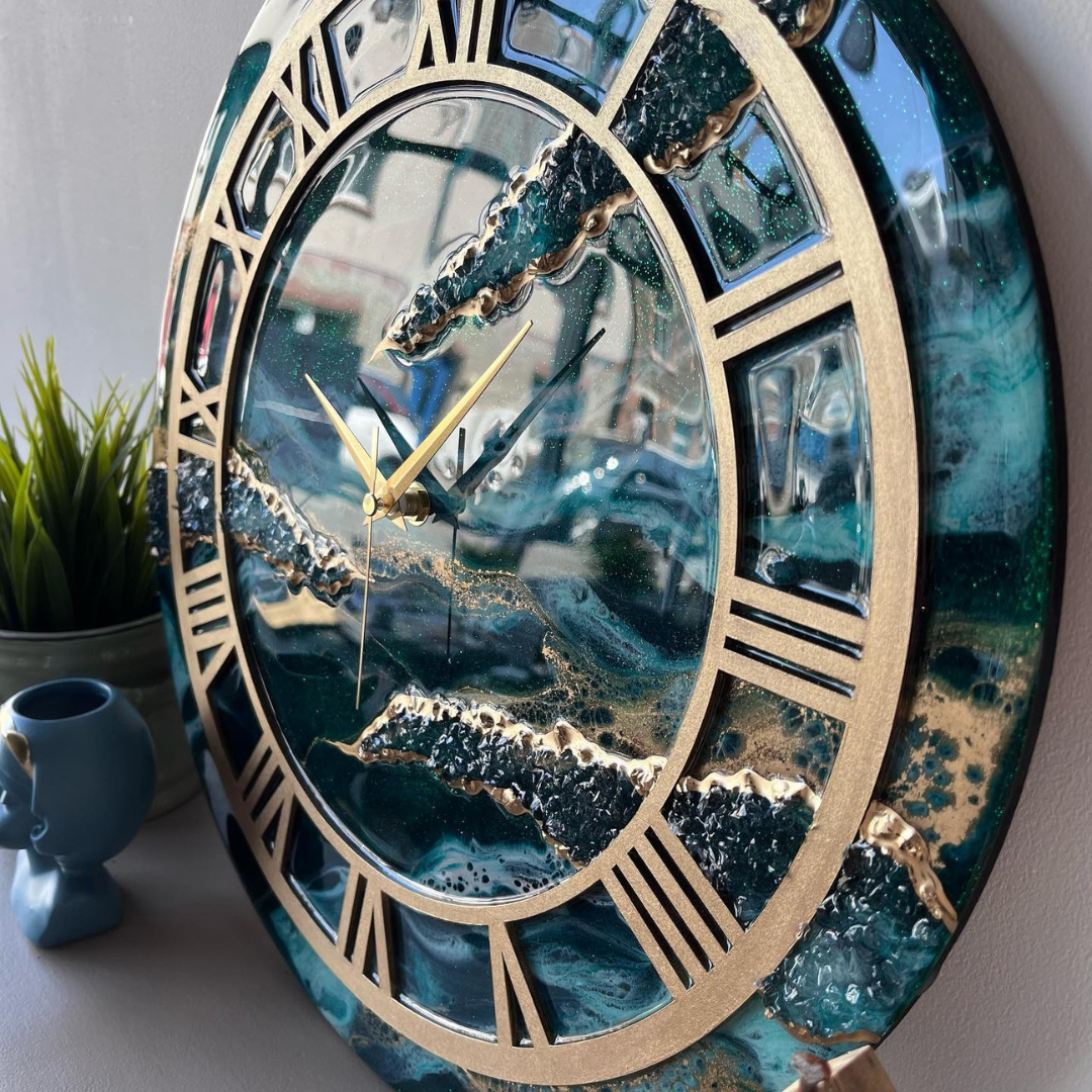 Epoxy Geode Art Wall Clock