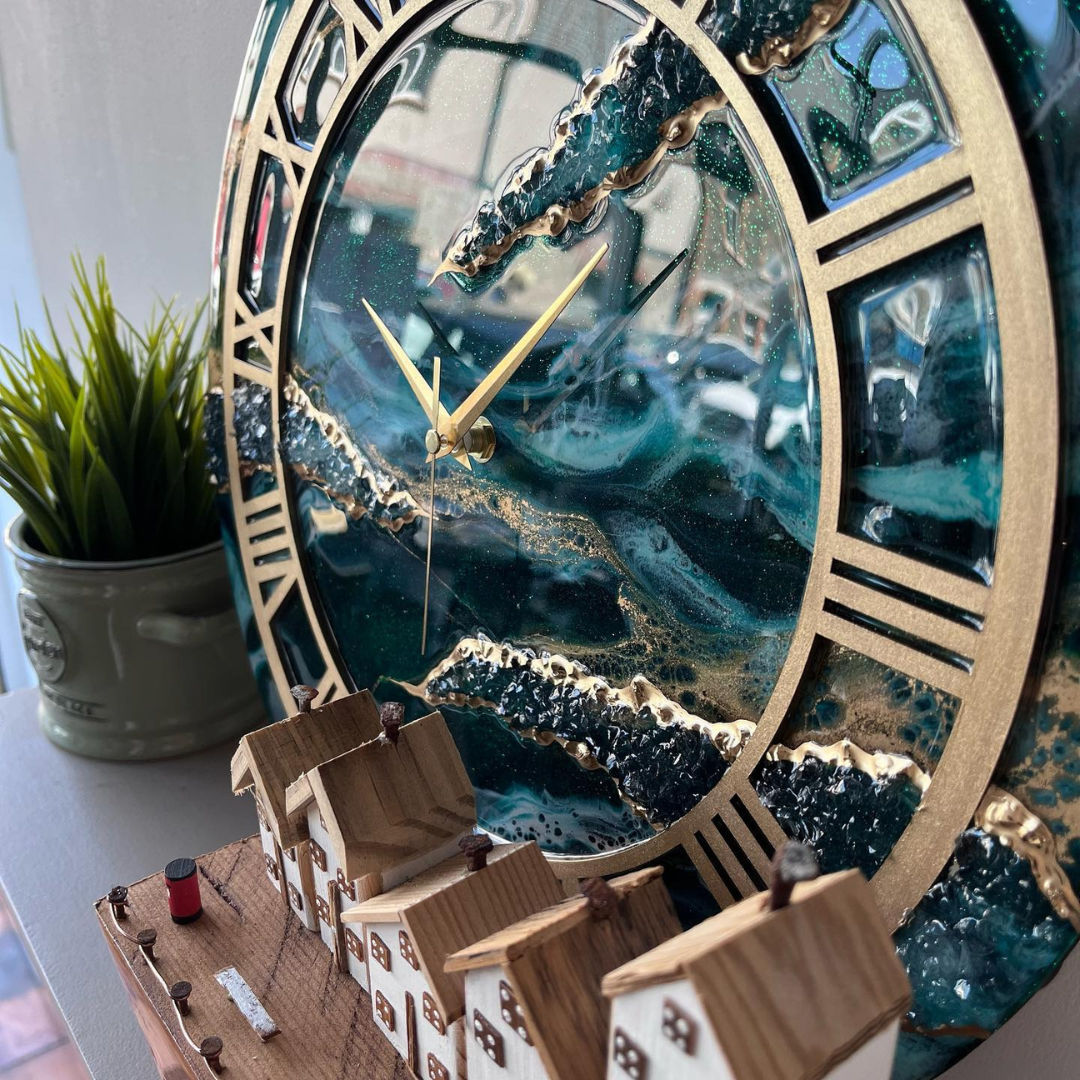 Epoxy Geode Art Wall Clock