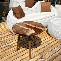 Handcrafted Live Edge Epoxy Resin Round Side Table thumbnail