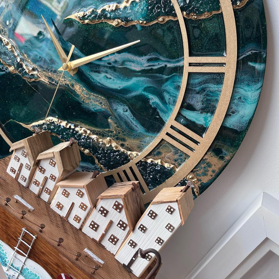 Epoxy Geode Art Wall Clock