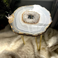 Quartz Crystal Geode Agate Resin Epoxy Side Accent Side Table thumbnail