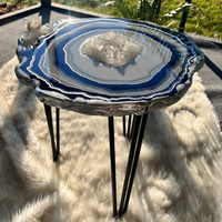 Quartz Crystal Geode Agate Resin Epoxy Side Accent Side Table thumbnail