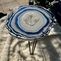 Quartz Crystal Geode Agate Resin Epoxy Side Accent Side Table thumbnail
