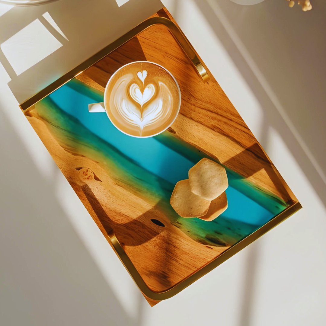Forest Green Epoxy Resin Tray