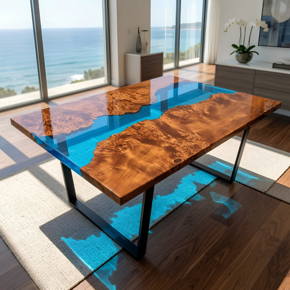 Blue Resin River Table
