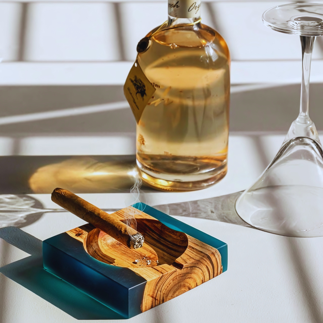 Island Paradise Wood And Epoxy Ashtray