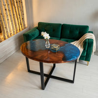 Custom Made Ocean Epoxy Resin Oval Table thumbnail