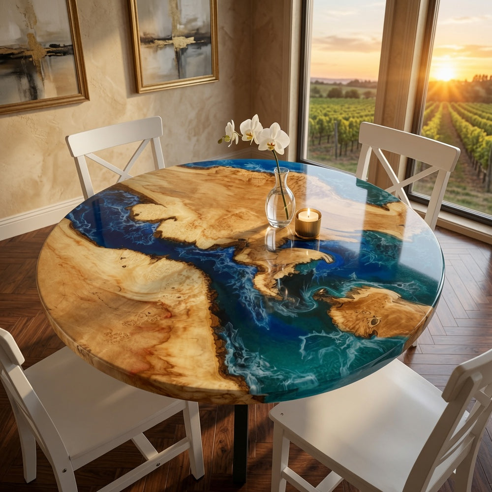 Epoxy Wave Effect Coffee Table