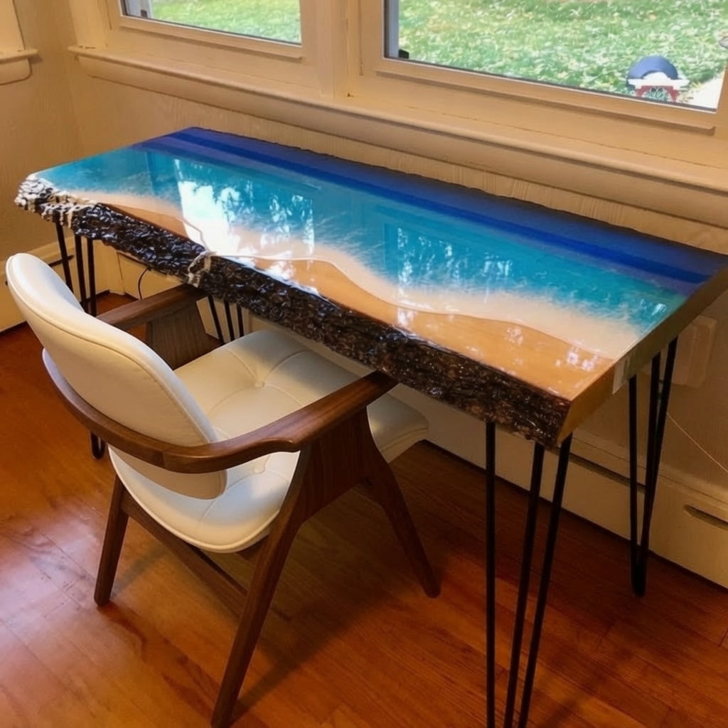 Epoxy Ocean Resin Console Table