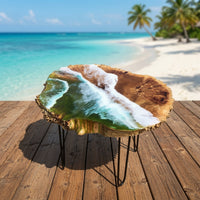 Green Ocean Theme Epoxy Resin Table thumbnail