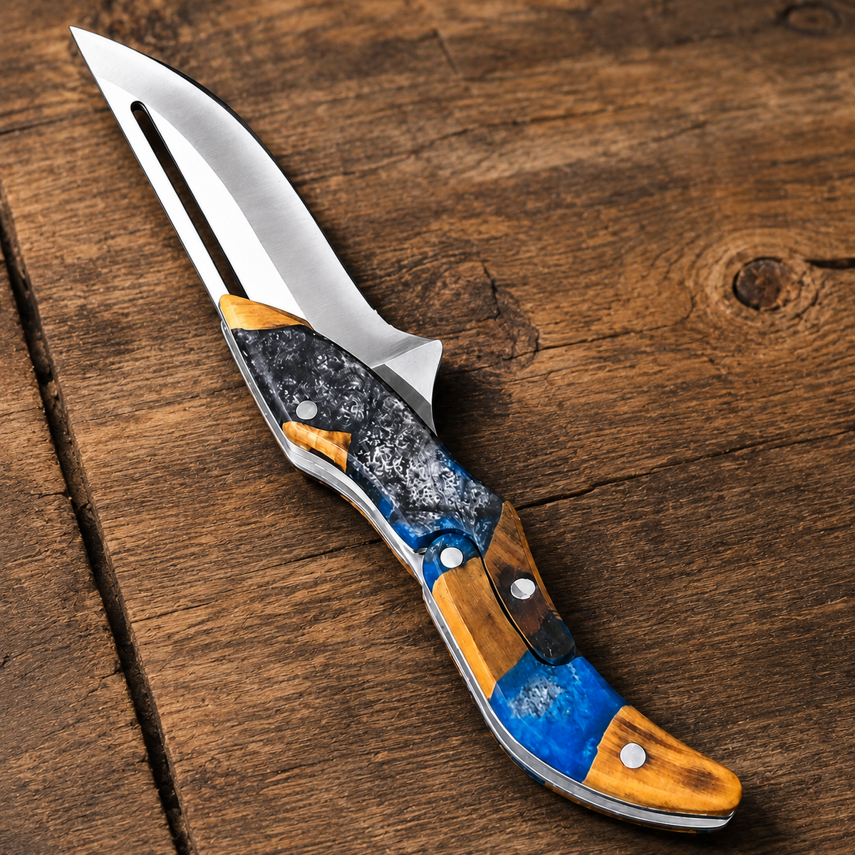 Epoxy & Olive Wood Knife Handle