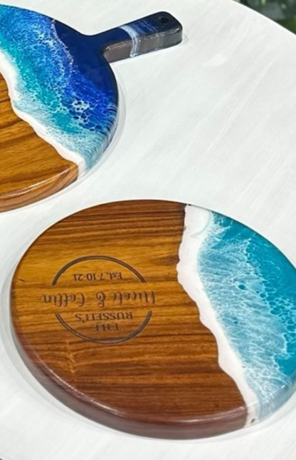 Epoxy Personalized Ocean Cutting Board