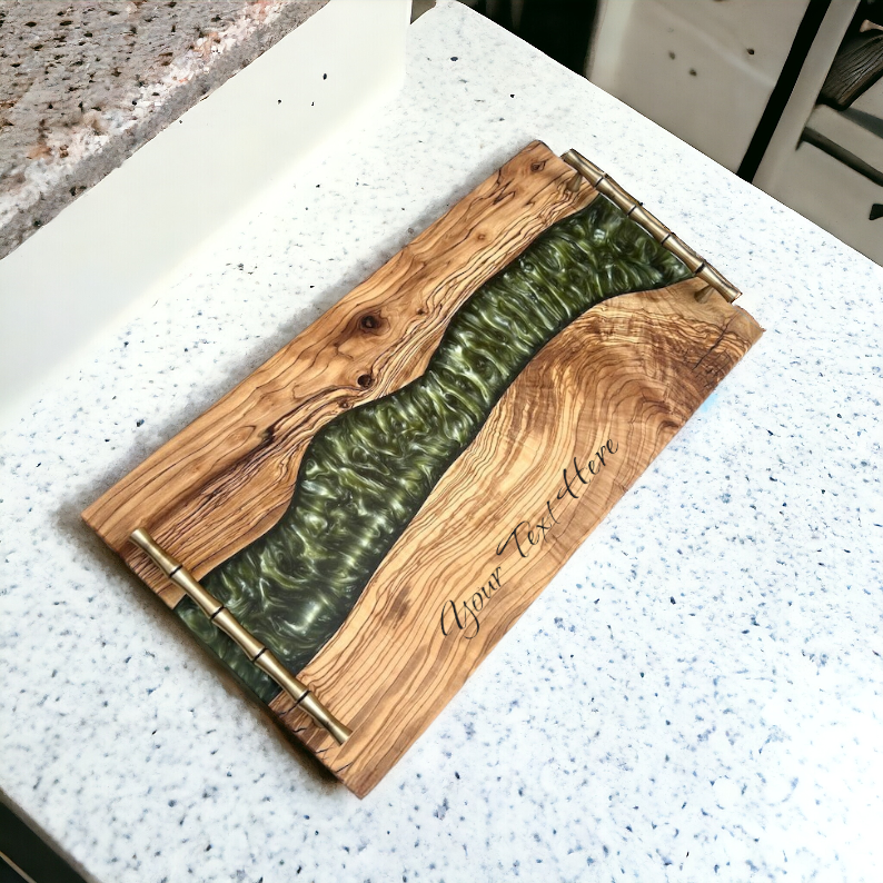 Personalized Epoxy And Wood serving Trays