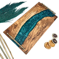 Personalized Epoxy And Wood serving Trays thumbnail