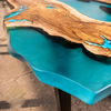 Live edge epoxy river dining table
