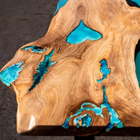 Live edge epoxy river dining table thumbnail