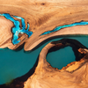 Live edge epoxy river dining table