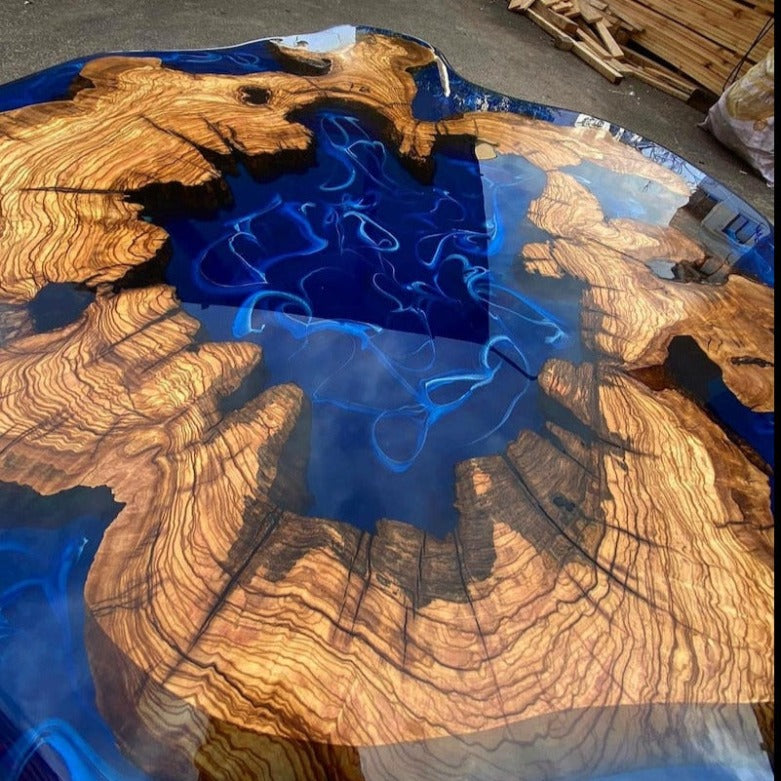 3D Wood and Epoxy Coffee Table