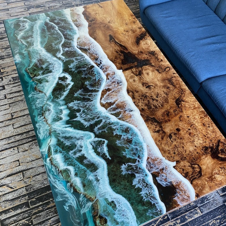 Live Edge Epoxy Ocean Table