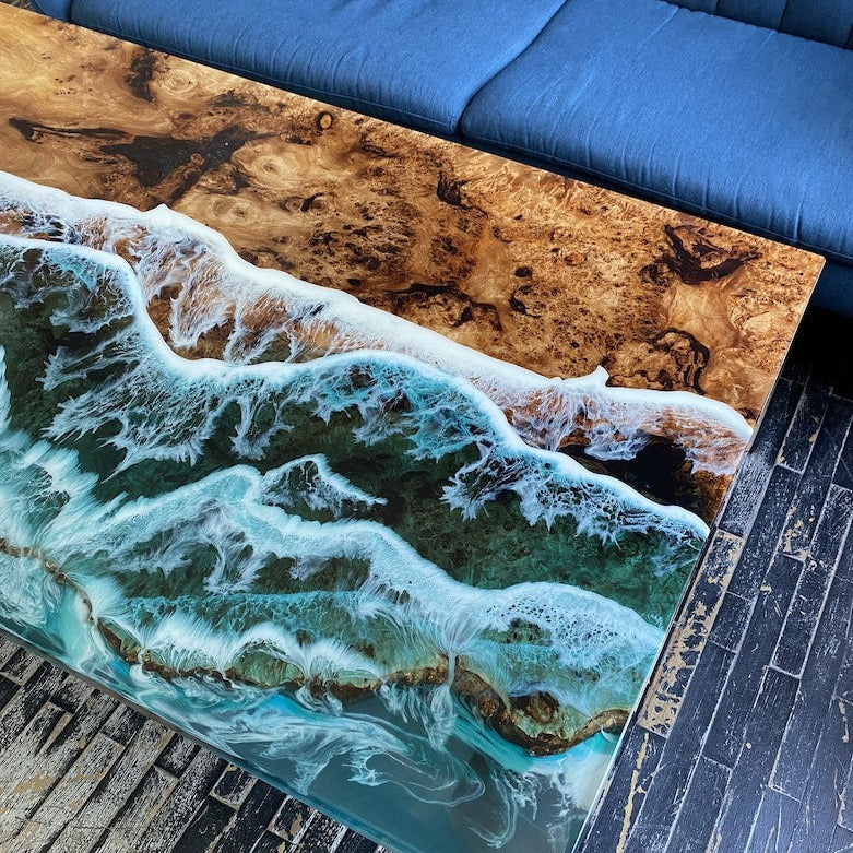 Live Edge Epoxy Ocean Table